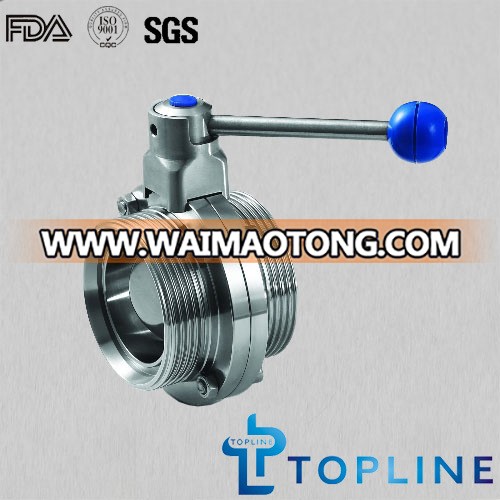 Threaded Stainless Steel Sanitary Butterfly Valve