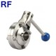 RF Hygienic Manual Butt-Weld Butterfly Valve Pull Handle Brew Beer Dairy Product