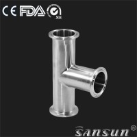 Sanitary Stainless Steel Food Processing Hygienic DIN Clamped Tee